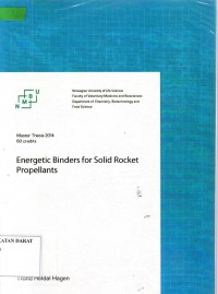 Image of ENERGETIC BINDERS FOR SOLID ROCKET PROPELLANTS