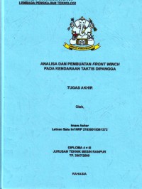 Image of Analisa Dan Pembuatan FRONT WINCH Pada Kendaraan Taktis Dipangga