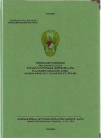 Image of Kurikulum Pendidikan Program Studi D4 Teknik Elektronika Sistem Senjata Politeknik Angkatan Darat (Kurdik Prodi D4 T. Elkasista Poltekad)