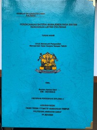 Image of Perencanaan Baterai Manajemen pada Sistem Kendaraan Listrik Poltekad