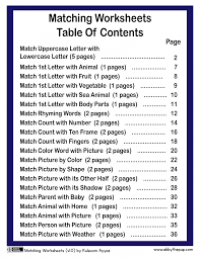 Image of E-Book Matching Worksheet