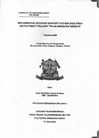 Image of Implementasi Decision Support System (DSS) Pada Recruitment Prajurit TNI AD Berbasis Website