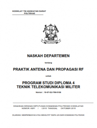 Image of E-Book Hanjar Praktik Antena Dan Propagasi Prodi Telkommil