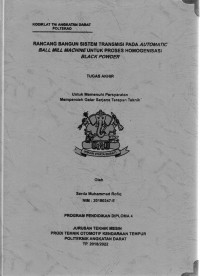 Image of Rancang Bangun Sistem Transmisi Pada Automatic Ball Mill Machine Untuk Proses Homogenisasi Black Powder